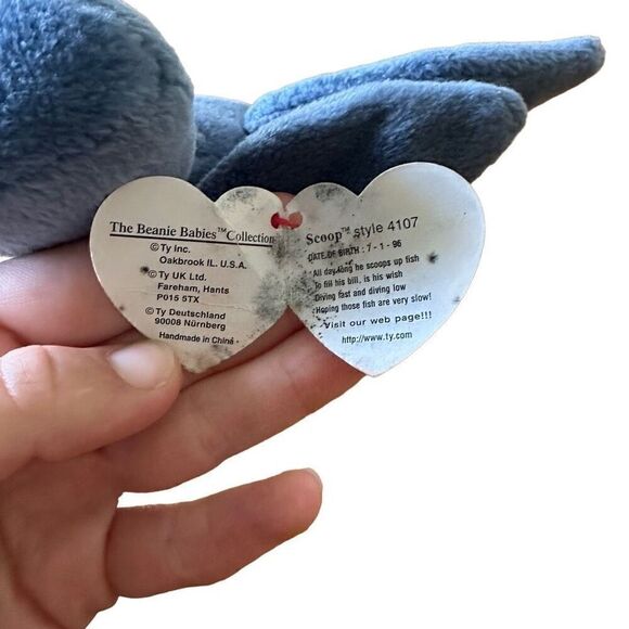 Scoop the Pelican Beanie Baby RARE- retired style 4107 upc:008421041077 1996 - Picture 6 of 6